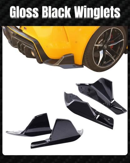 Gloss black rear winglets for Toyota GR Supra A90