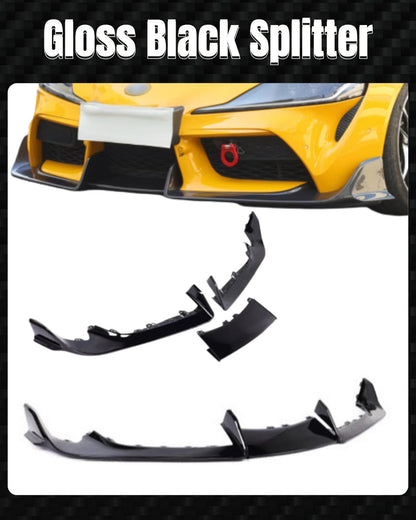 Gloss black front splitter for Toyota GR Supra A90
